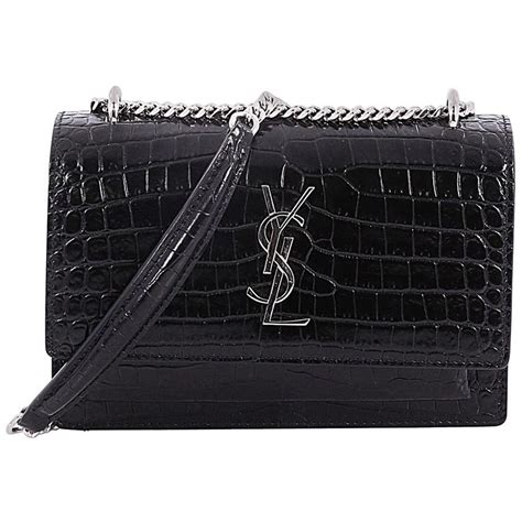 saint laurent croc wallet|saint laurent sunset chain wallet.